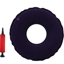 1 Pcs Flocking Inflatable Seat Cushion,Round Anti-Decubitus Seat Cushion,Breathable Chair Backrest with Air Pump,Portable Butt Cushion,Ideal for Prolonged Sitting Dark Blue