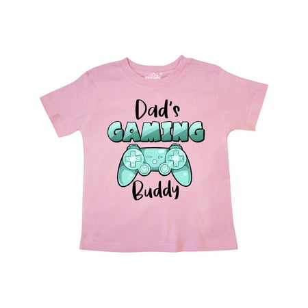 

Inktastic Dad s Gaming Buddy- Aqua Controller Gift Toddler Boy or Toddler Girl T-Shirt