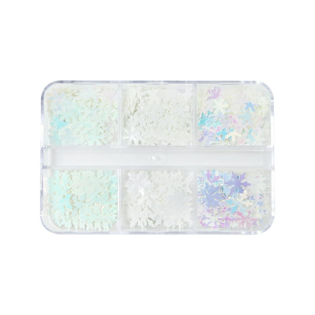 Accessoires d'Hiver, un Flocon de Neige Blanc à Sequins, Tailles Mixtes pour Décorations et Designs Festifs