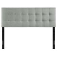 thumbnail image 6 of Emily Tufted Button Linen Fabric Upholstered Full Headboard in Gray, 6 of 8