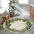 thumbnail image 4 of Area Rug 36in, Spring Green Grapes Vine on Beige Linen Floor Carpet Living Room Rug, Pastoral Botanical Non-Slip Welcome Mat Indoor Rugs for Bedroom Dining Room, 4 of 9