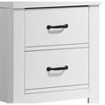 thumbnail image 2 of Cassini White 2-Drawer Nightstand Bedside Table, 2 of 5