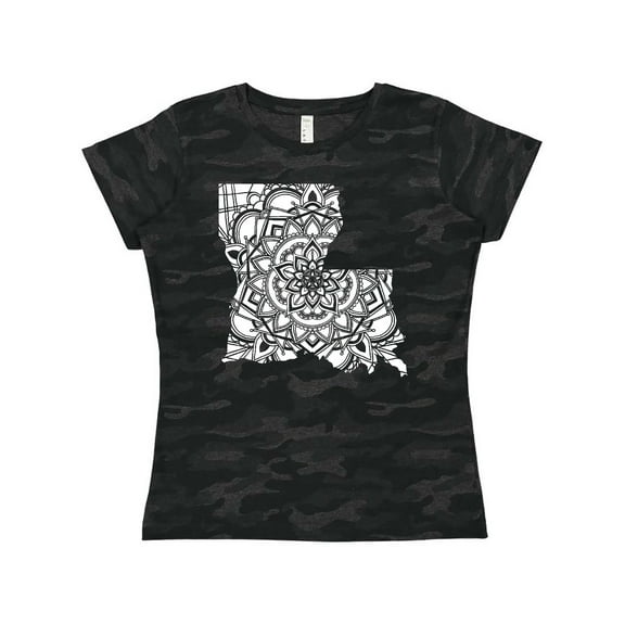 Inktastic Louisiana Silhouette Mandala Women's T-Shirt