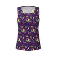 thumbnail image 4 of Xecao Mardi Gras and Donuts print women's scoop neck, loose-fit workout tank tops for the gym., 4 of 9