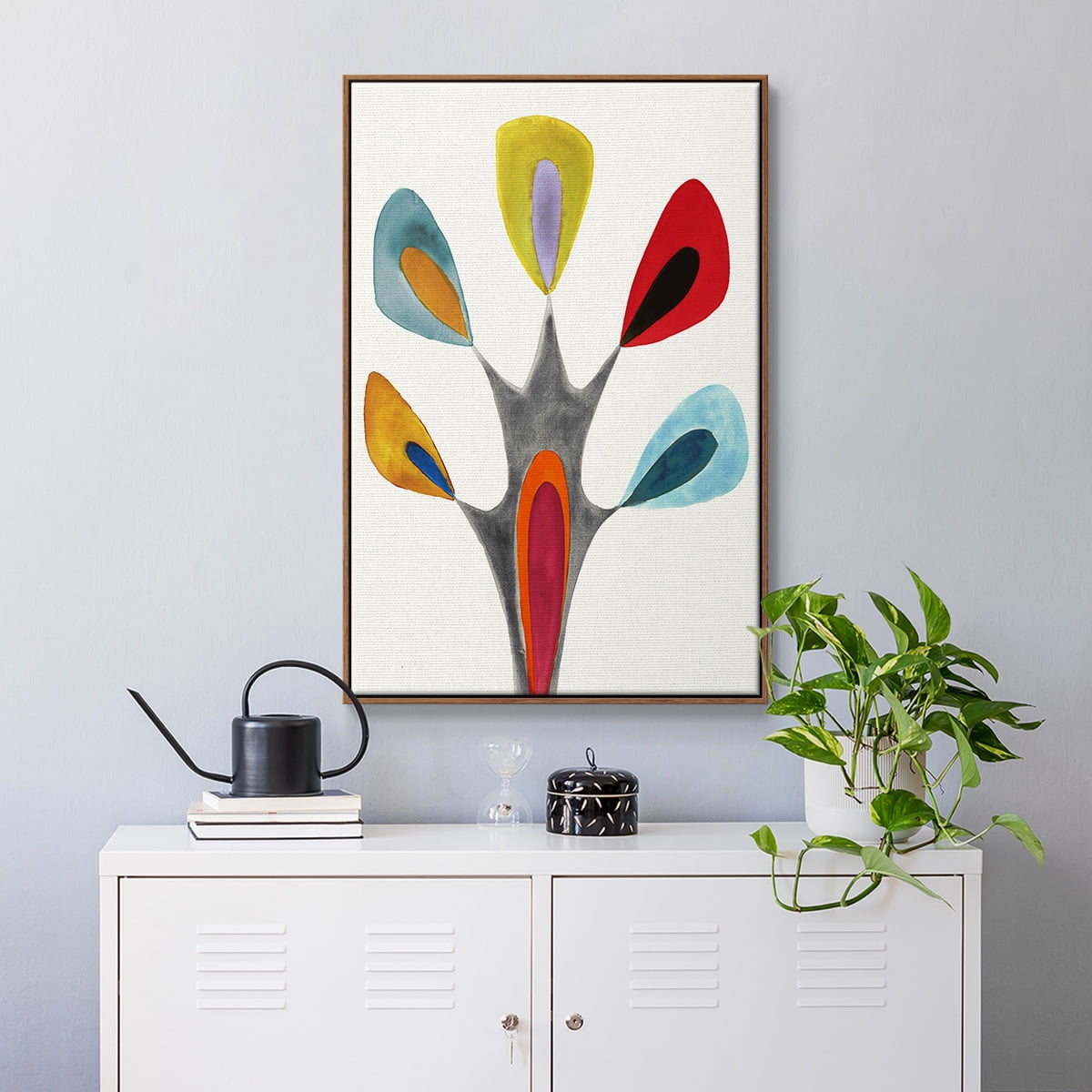 Magic Tricks II Framed Premium Gallery Wrapped Canvas - Ready to Hang - 27 x 41 - Walnut Floating Frame