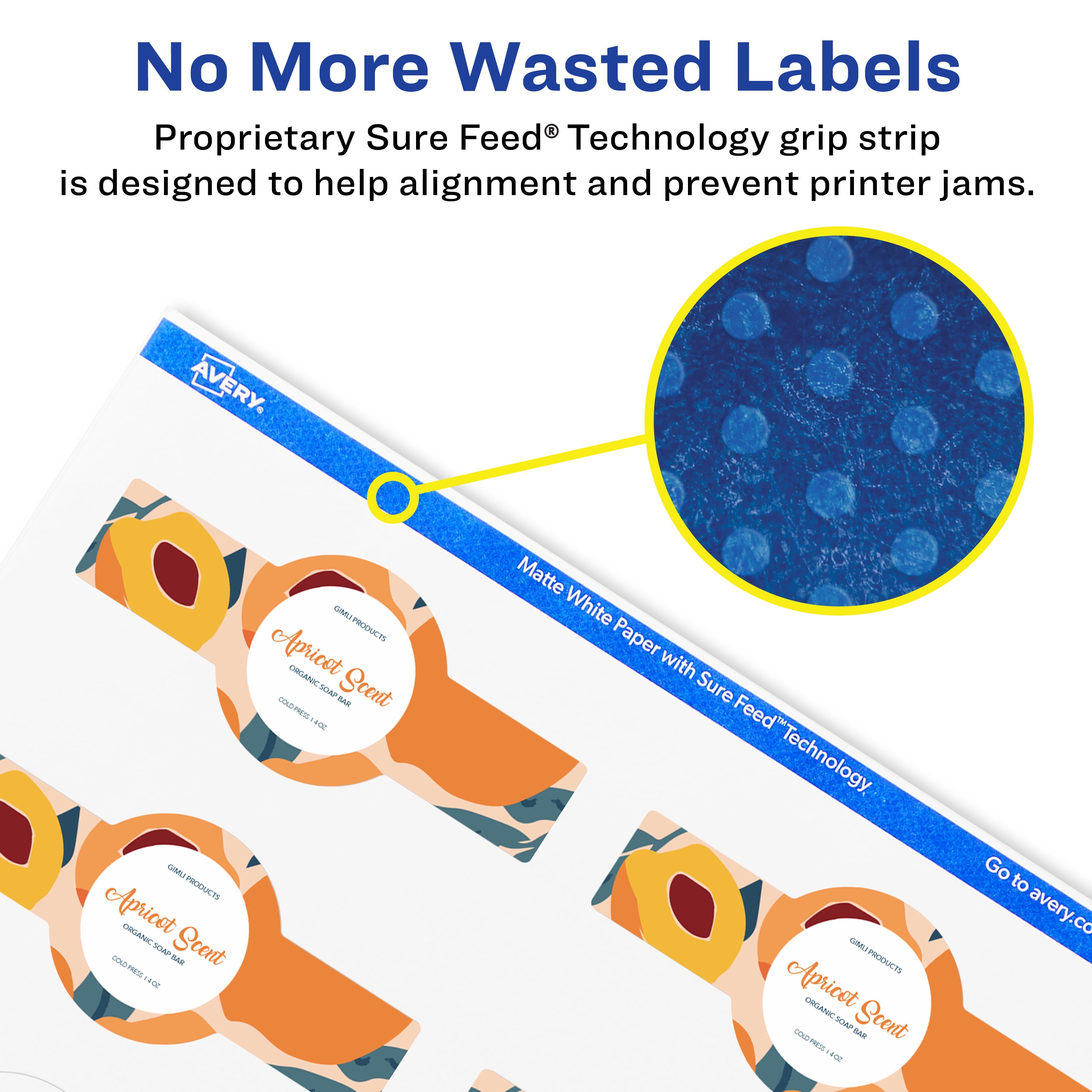Avery Matte White Wraparound Labels, 1-1/2" x 3-1/2", 500 Total