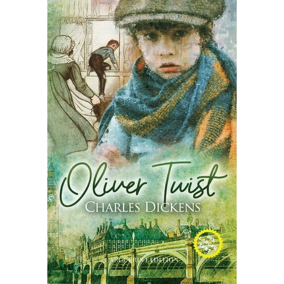Oliver Twist (Large Print, Annotated), (Paperback)