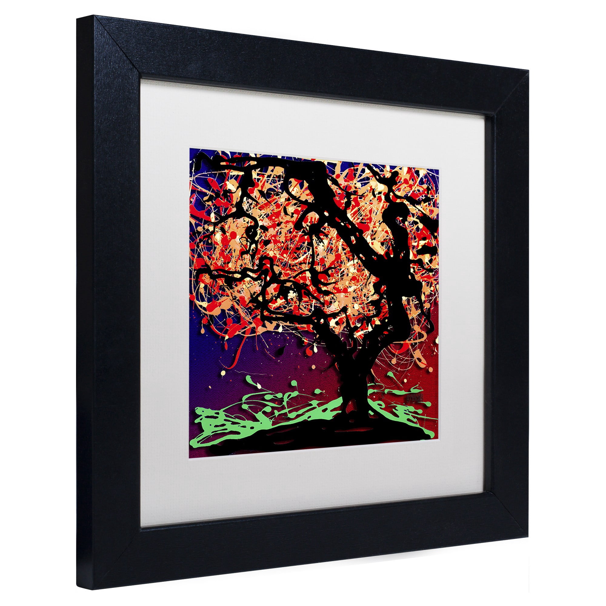 Trademark Fine Art "Fall Red Tree" Canvas Art by Roderick Stevens, White Matte, Black Frame