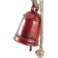 thumbnail image 5 of DecMode Tibetan Inspired Cascading Red Metal Cylindrical Decorative Cow Bells with 4 Bells on Jute Hanging Rope, 5 of 10