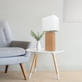 thumbnail image 5 of Lalia Home 21" Leather Modern Bedside Table Lamp with LED Bulb, Beige, 5 of 6