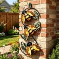 thumbnail image 5 of Wrought Iron Wall Decor, Garden Art, Outdoor Metal Flowers and Butterflies, Flower & Insect Wall Hanging for Patio, Balcony, Courtyard, Kids Room, Red and Yellow, 5 of 6