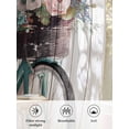 thumbnail image 6 of Sheer Curtains 54 Inch Length 2 Panels Set for Kitchen, Bicycles Semi Sheer Curtains for Windows, Country Vehicle Botanical Flowers Wooden Plank Voile Window Treatments Rod Pocket Curtain, 6 of 7