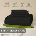 thumbnail image 4 of Sacred Thread Rayon Derived from Bamboo Sheets Twin XL Size, 18'' Deep Pocket Cooling Sheets for Hot Sleepers, 4 PC Cooling Sheets (Twin XL Size) (Black), 4 of 9