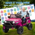 thumbnail image 5 of Okybaby 24V Kids Ride on Jeep Car with Parents Remote,400W Motor, Electric Power Ride on Toy Car with High Chassis, Four-wheel Suspension, LED Light,USB,Bluetooth,MP3 for Kids Aged 3+,Pink, 5 of 9