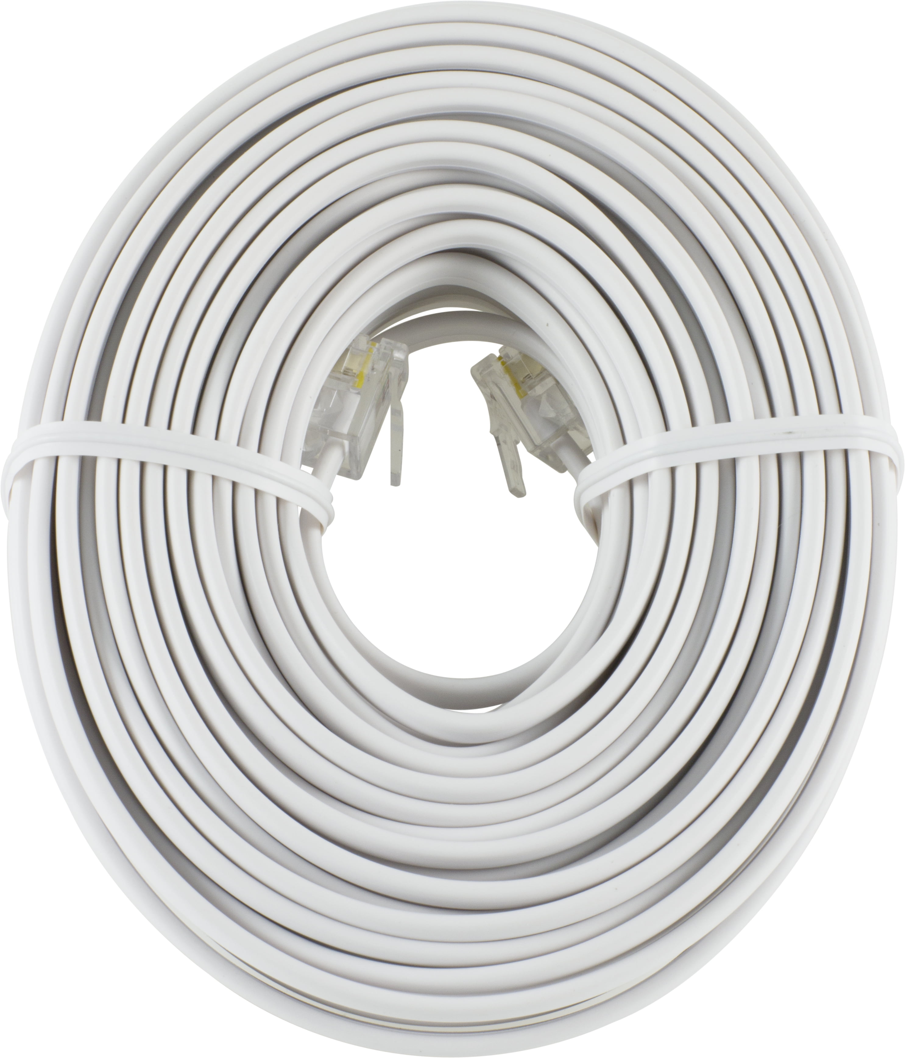 50FT feet RJ11 6P4C Modular Telephone Extension Cable Phone Cord Line Wire White 