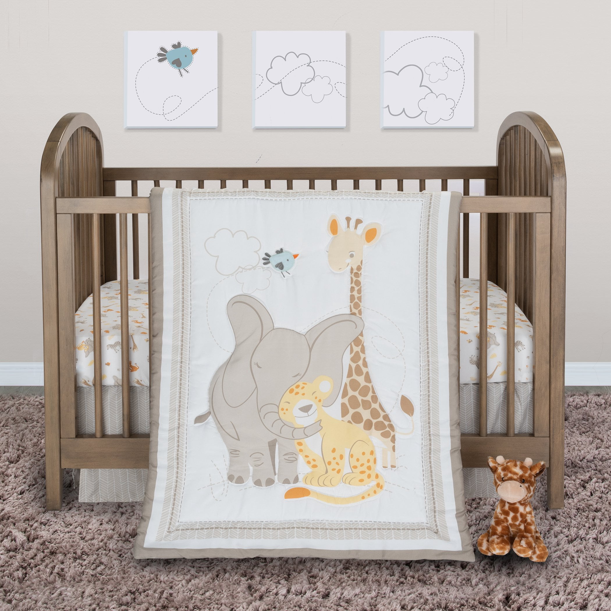 Sammy \u0026 Lou Safari Snuggle 4 Piece Crib 