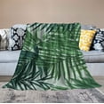 thumbnail image 2 of JRXY  Palm Leaves Pattern Throw Blanket Flannel Blankets Blanket,Bed and Sofa Blankets White, 2 of 6