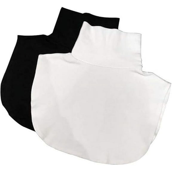 Genreen Women's Solid Stripe Turtleneck Dickey Collar Wear Outer or in Sweater Hoodie High Neck Mock Collar