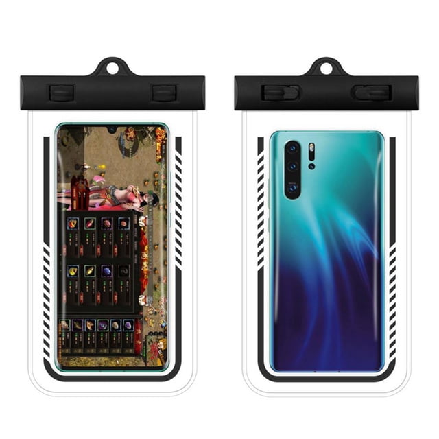 Bolsa de teléfono de TPU que cuelga la caja impermeable del teléfono para la natación de vacaciones (negro) Ehuebsd Para Estrenar