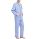 thumbnail image 4 of GLOBAL Conjuntos de Pijamas de Algodón para Hombre, Ropa de Dormir de Manga Larga con Botones, Ropa de Dormir Cómoda, Conjunto de Pijama Suave Azul Cielo M, 4 of 6
