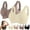Brown, variant on Jelly Bras For Women Womens Sports Bra Ribbed Wireless Bralette Adjustable Padded 2 Pack White M-3Xl