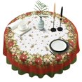 thumbnail image 1 of Nappe Ronde Rouge de Noël, Nappe Sans Plis en Polyester, Nappes Imperméables Réutilisables pour Pâques Anniversaire Pique-Nique Mariage (Ronde,60x60 Pouces), 1 of 6