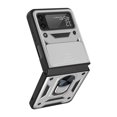 thumbnail image 3 of Estuche Para Teléfono Compatible Con Samsung Galaxy Z Flip 3 Tpu Soporte De Anillo De Metal Magnético Cubierta De Estuche A Prueba De Golpes Moyic  EL016467-04, 3 of 5