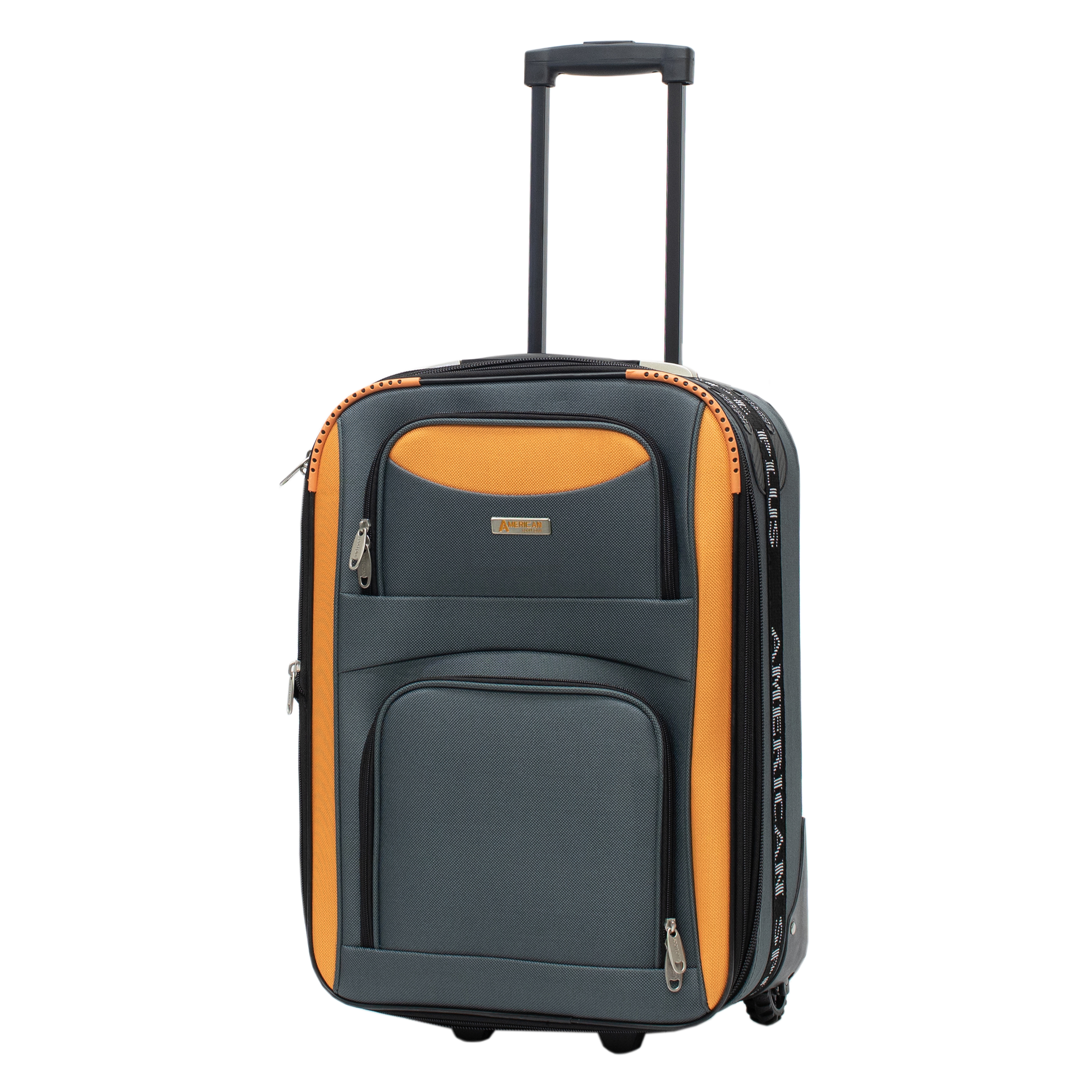 Duo 20 in. Charcoal/Orange CarryOn Expandable Suitcase