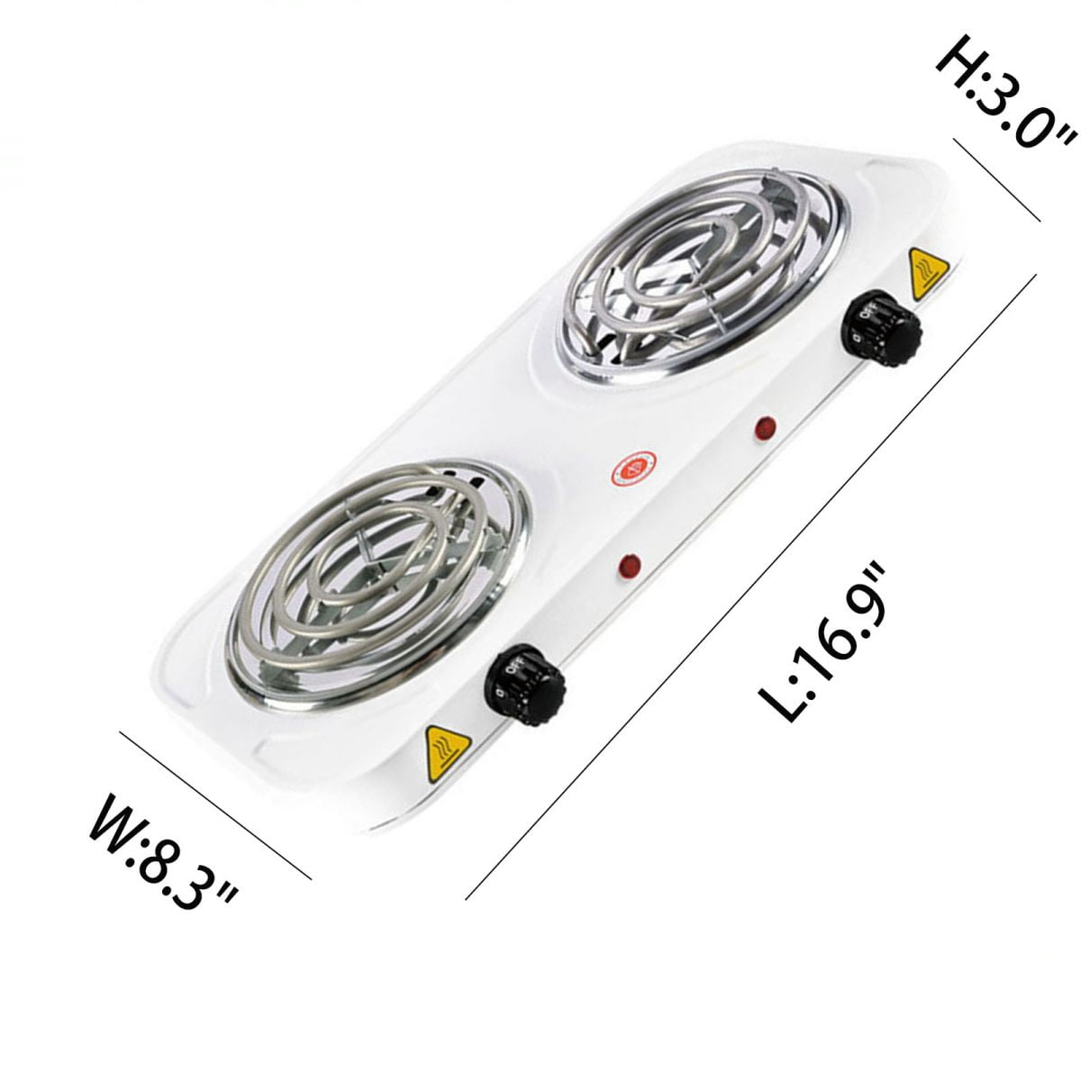 WSYW 2000W Portable Electric Double Burner Hot Plate Kitchen Cooktop Cooking Stove Style 2