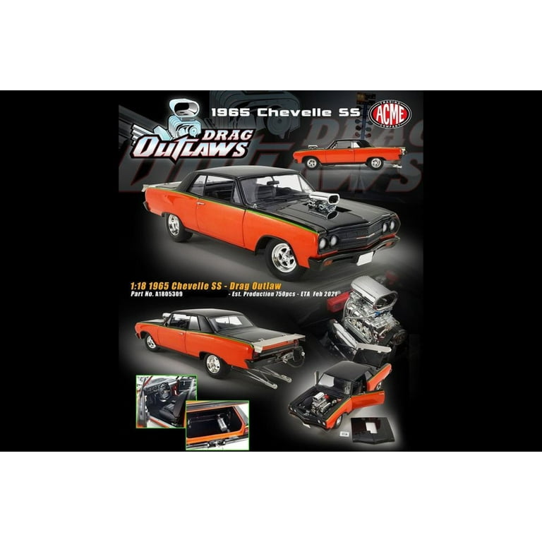 1965 Chevy Chevelle SS, Orange and Black - Acme A1805309 - 1/18