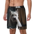 thumbnail image 2 of Balery Dog Wrapped in Towel 1 Mens Swim Trunks Swim Shorts for Men Quick Dry Inseam Beach Shorts with Compression Liner Pocket-Small, 2 of 9