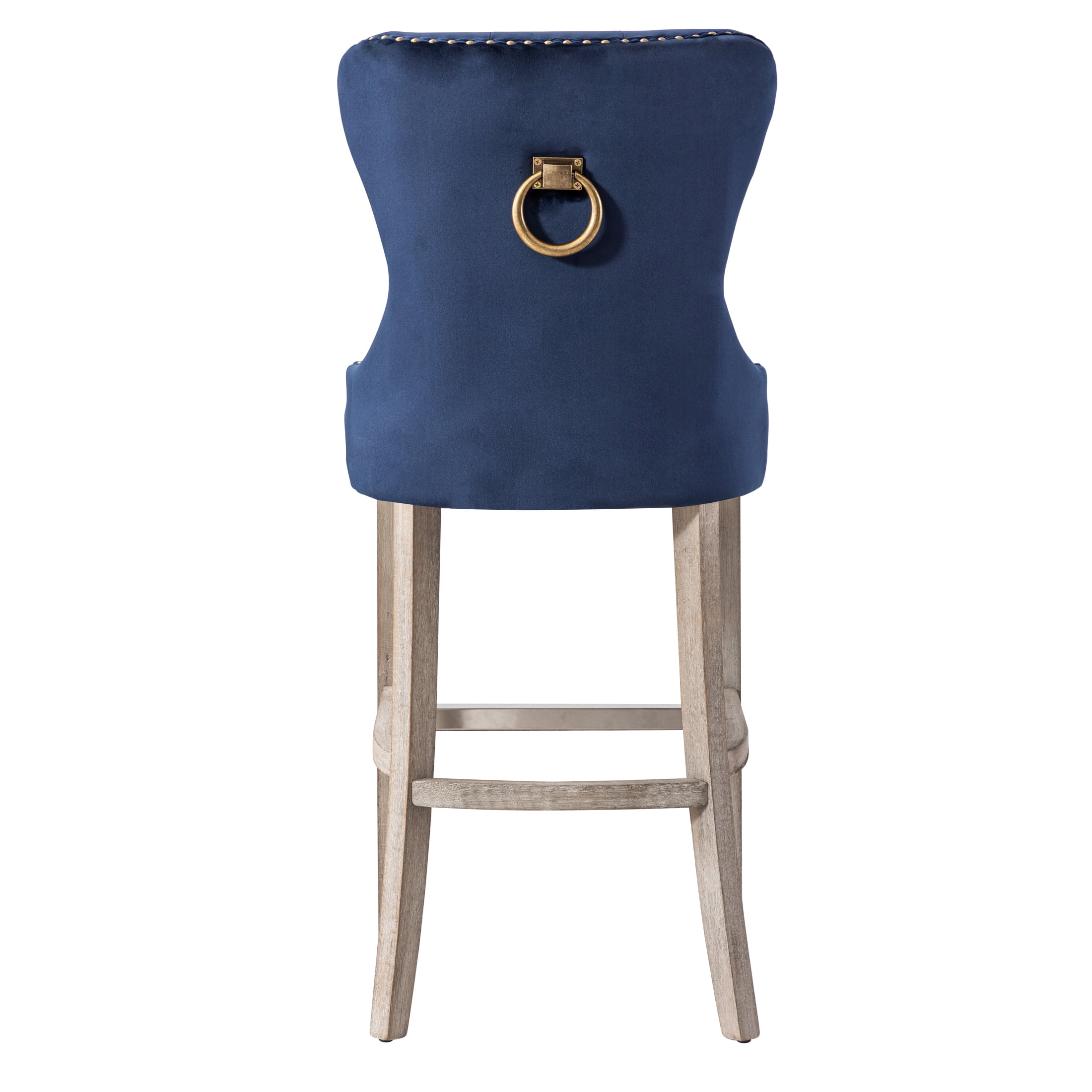 Westin Outdoor 29" Tufted Velvet Counter Stool, Antique Gray/Velvet Navy Blue