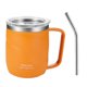 thumbnail image 1 of Taza de café aislada de acero inoxidable con asa, taza de viaje de doble pared, vaso con tapa deslizante, 1 of 5