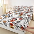 thumbnail image 5 of Castle Fairy Ghost Skull 4-Piece Full Size Sheets,Floral Pumpkin Bed Sheets,Happy Halloween Lightweight Sheet Sets,Breathable Festival Home Decor, 5 of 7