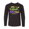 Inktastic Its Mardi Gras Yall with Hearts Long Sleeve Youth T-Shirt