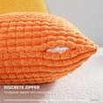thumbnail image 3 of Deconovo Throw Pillow Covers Decorative Solid Soft Cushion Cover Orange Pillowcases for Couch 16 x 16 inch Pack of 2, 3 of 6