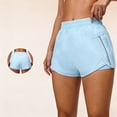 thumbnail image 6 of Running Shorts for Women,Quick Dry Athletic Sports Shorts Workout Gym Shorts with Zip Pocket Light Blue S, 6 of 7