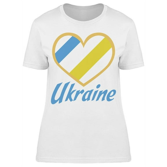 Ukraine Colorful Heart Graphic T-Shirt Women -Image by Shutterstock, Female 3X-Large