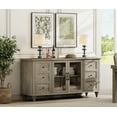 thumbnail image 3 of TV Stand with Glass Door for 65 Inch TV, Wooden Television Stands for Living Room, Grey, 3 of 8