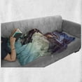 thumbnail image 6 of Fantasy World Soft Flannel Fleece Blanket, Man and Dog Looking at Crashed Spaceship Imagination Futuristic Illustration, Cozy Plush for Indoor and Outdoor Use, 60" x 80", Blue Green, by Ambesonne, 6 of 6