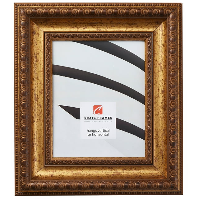 Craig Frames Arqadia Gothic, 11x14 inch Picture Frame, Aged Gold