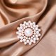 thumbnail image 1 of Broche de perlas con forma de flor de diamante simple, broche de ramillete para abrigo, suéter, hebilla de toalla de seda, 1 of 5