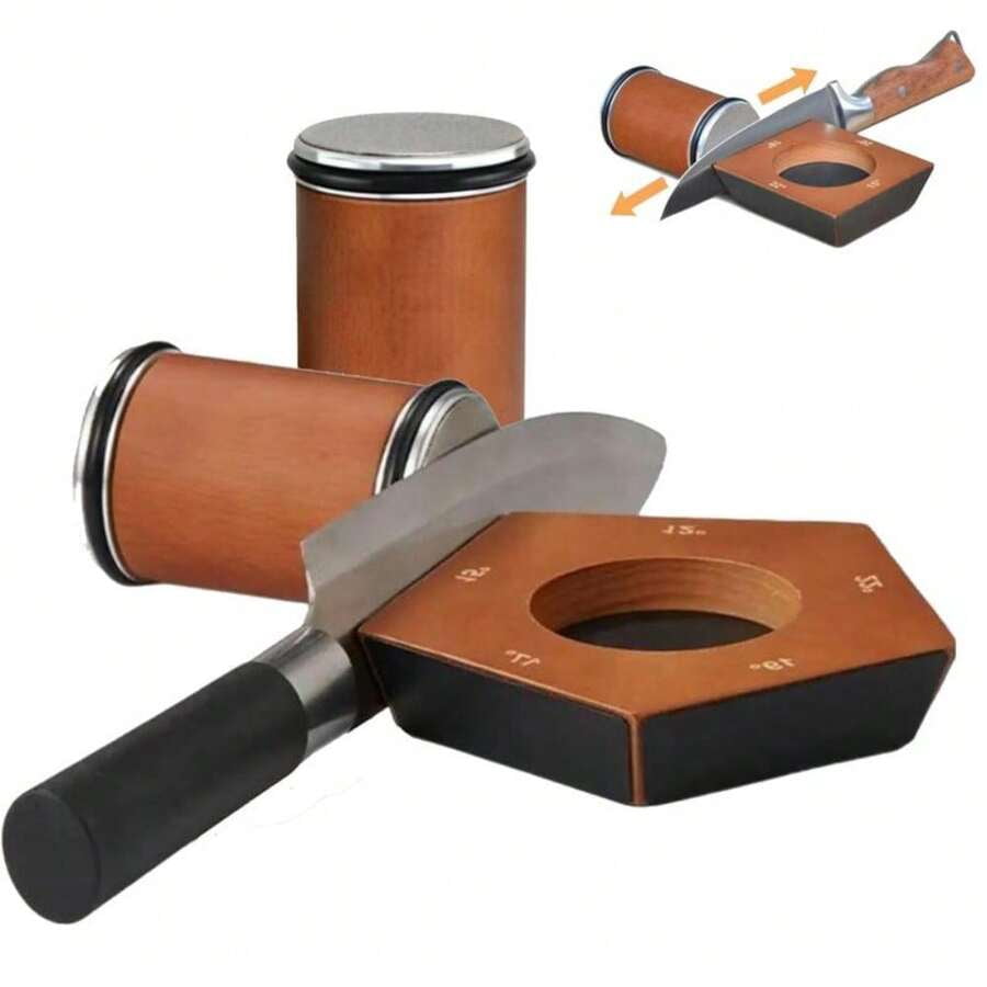 Premium Manual Rolling Knife Sharpener Kit - Stainless Steel Knives Sharpener With Grinding Disc, Includes 1 Set For Effortless Knifesharpening