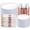 Rose Gold, variant on 350PCS Clear Gold Plastic Dinnerware Set for 50 Guests, Disposable Party Plate for Christmas and New Year,Halloween, Include: 100 Plastic Plates, 50 Pre Rolled Napkins with Silverware, 50 Cups