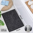 thumbnail image 3 of FloorHug Bathroom Rugs 17"x24", Chenille Bath Rugs Washable for Bathroom Floor, Soft and Absorbent Bath Mat Non-Slip, 1.2" Thick Plush Fluffy Bathroom Mat for Tub and Shower, Black, 3 of 10