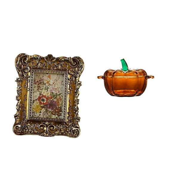 Marco de fotos,Marco de fotos retro Marco de fotos de mesa vintage,Plato de dulces,Plato de dulces de vidrio con tapa Tarro de dulces decorativo,Para el buffet de dulces,la mesa de fiesta del