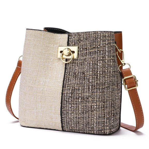 GAEKEAO Crossbody Purses for Women Vegan Leather Bucket Bags Trendy Ladies Handbag Shoulder Purse Multi Pockets