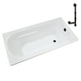thumbnail image 4 of Streamline N-4320-745-BL 72 in. x 36 in. Acrylic Soaking Drop-In Bathtub in Glossy White, With External Drain in Matte Black, 4 of 12