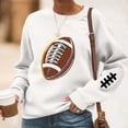 thumbnail image 1 of TaTaai Women Baseball Print Crew Neck Long Sleeve Drop Shoulder Top Hoodie Ladies Spring Autumn Daily Commute Street Wear Soft Comfortable No Fading Machine Washable Stylish Top Gift, 1 of 4