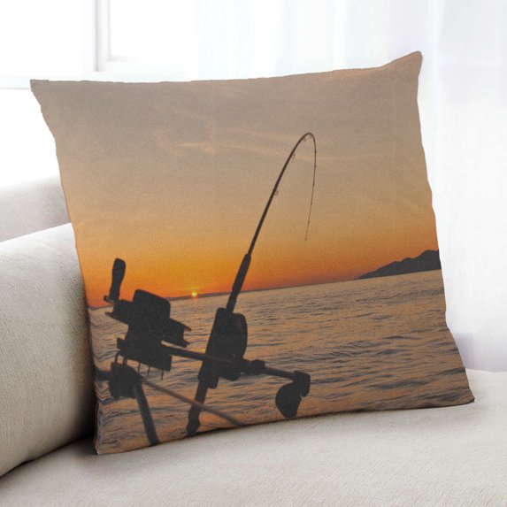 Ahgly Company Sports Fishing Indoor Throw Pillow, 18 inch by 18 inch